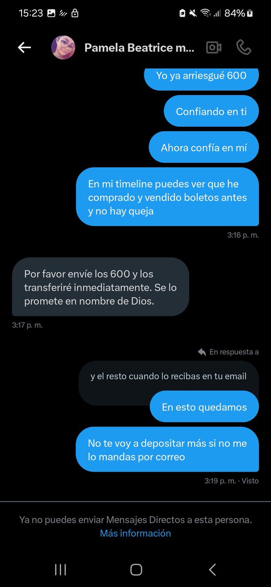laag87's tweet photo. #FRAUDE esta cuenta está haciendo fraude con supuestos boletos para #natanaelcano #vendoboletos  @Pattycasti https://t.co/3v6QHvy3K5