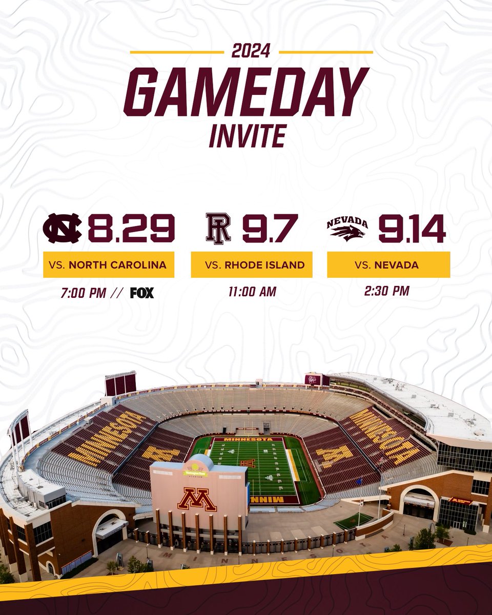 So grateful to be attending the GOPHERS VS RHODE ISLAND. Thanks for the invite <a href="/CoachKoehler/">Eric Koehler</a>.
<a href="/RTBGophers10/">RTB GOPHERS</a> 
<a href="/RTBRecruiting/">Gopher FB Recruiting</a> 
<a href="/Coach_Fleck/">P.J. Fleck</a> 
<a href="/_cgallagher/">Chase Gallagher</a> 
<a href="/GopherFootball/">Minnesota Football</a> 
<a href="/GopherHole/">GopherHole.com</a> 
<a href="/OJW_Scouting/">PrepRedzone Oliver</a> 
<a href="/NWahlScouting/">Nate Wahl</a> 
<a href="/RogersRoyalsFB/">Rogers Football</a>