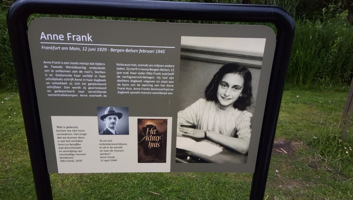 In Gouda hebben activisten een informatiebord over Anne Frank vernield door er een Palestijnse vlag op te schilderen. Het blijft moeilijk voor sommige mensen dat Anne Frank niets te maken heeft met de oorlog in Gaza. 

zogouds.nl/nieuws/informa…