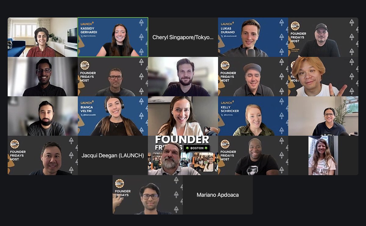 Had a blast with some of our awesome Founder Fridays Hosts today! 

These folks are the driving force behind our global founder meetups 🌍✨

Mark your calendars: Next meetups are Friday, September 6th

#FounderFridays <a href="/twistartups/">This Week in Startups</a> <a href="/Jason/">@jason</a>