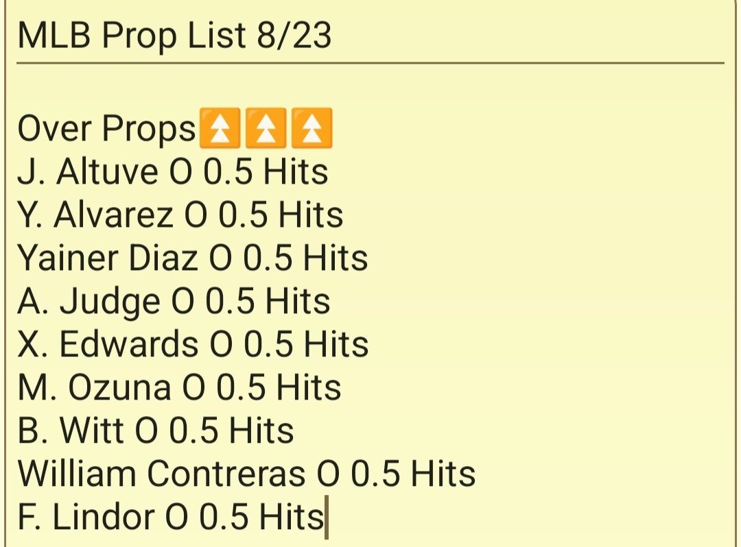 FindingProps's tweet image. MLB Prop List 8/23
Picks for the day