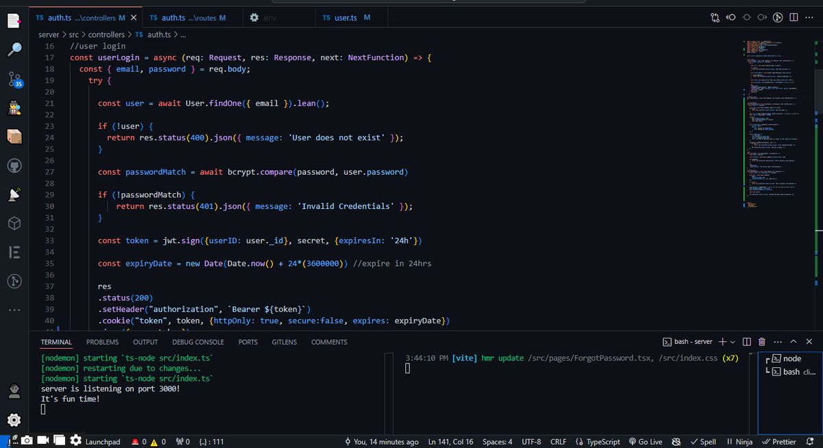 Kennytech98's tweet image. Day 24 of #100Ddaysofcode  Today I added user authentication(Login &amp;amp; Register) to my project, both the UI and  functionality.  
#100daysofdayscode #hapycoding