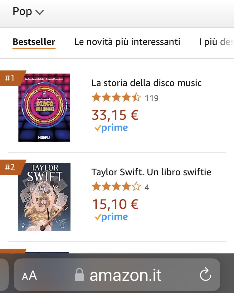 AndreaAngeliBuf's tweet photo. #LASTORIADELLADISCOMUSIC  at N. 1 #Amazon #Book #Pop even surpassing #TaylorSwift ! 🤣👍🤩🎶
#History #Disco #DiscoMusic #Pop #Funky #Soul #House #ItaloDisco #Dance #SynthPop @GiovSavastano https://t.co/R1RQJXQSy5