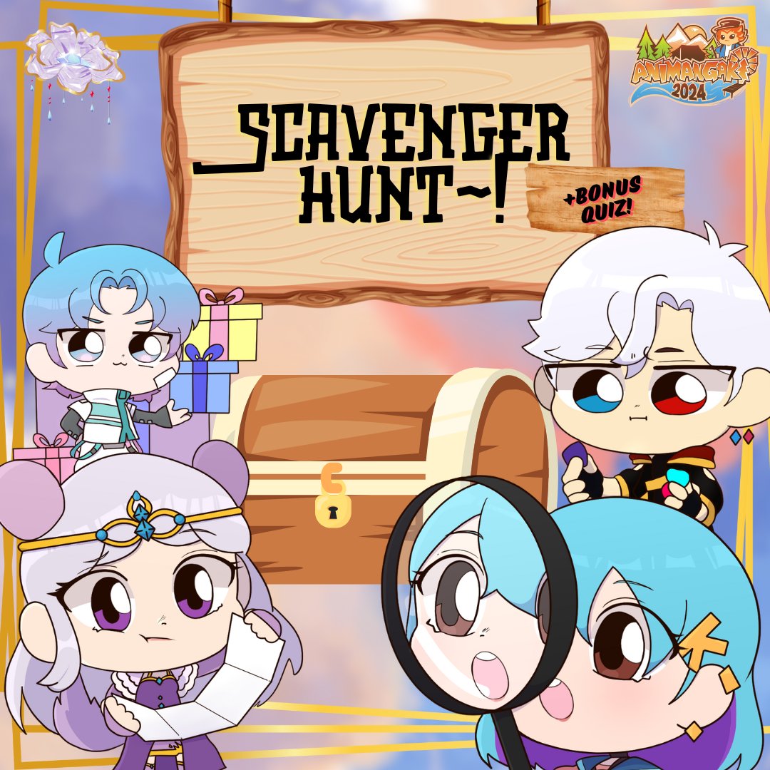 5pm at Vtuber Alley today~!! Stand a chance to win our merch such as stickers, keychains and maybe even a standee 🫣~!!! 

#Animangaki2024 #AniManGaki