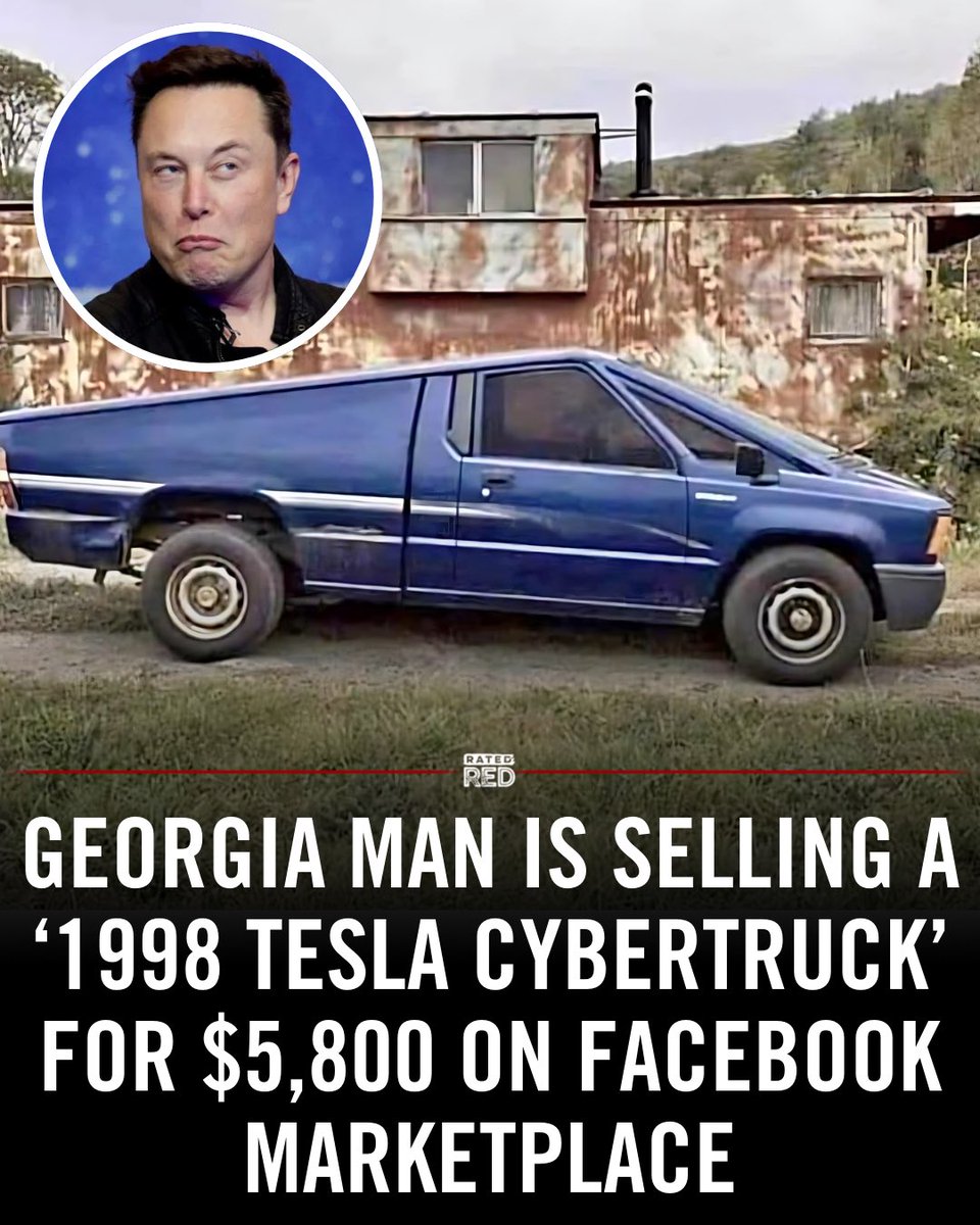 A Georgia man is selling a "1998 Tesla Cybertruck" on Facebook Marketplace for $5,800, complete with 225,000 miles and a clean title. Facebook Marketplace never disappoints! #Cybertruck #MarketplaceFinds #RatedRed