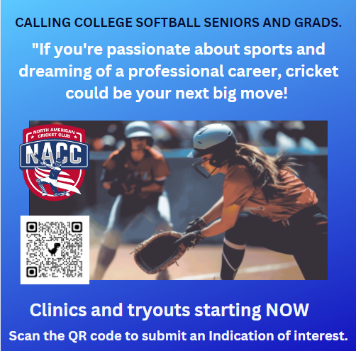 nacc_pro's tweet photo. Baseball and Softball players! Convert your skills to Professional Cricket.
@texassoftball @cambria.s tevie21 @leighannn.43 @fresnostatesoftball @kennedybunker @_taylor_gilmore⁠ @keensportsrd⁠
@USASoftball @olympics #HookEm #dealusin https://t.co/VkvT0fftUV