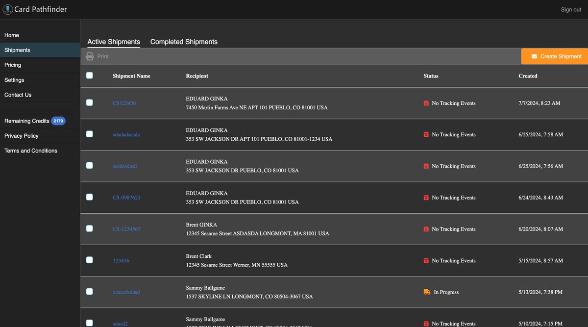 CardPathfinder's tweet image. The shipments page has been updated to separate active shipments from completed shipments.

This is a highly-requested feature and we're excited to see it live!