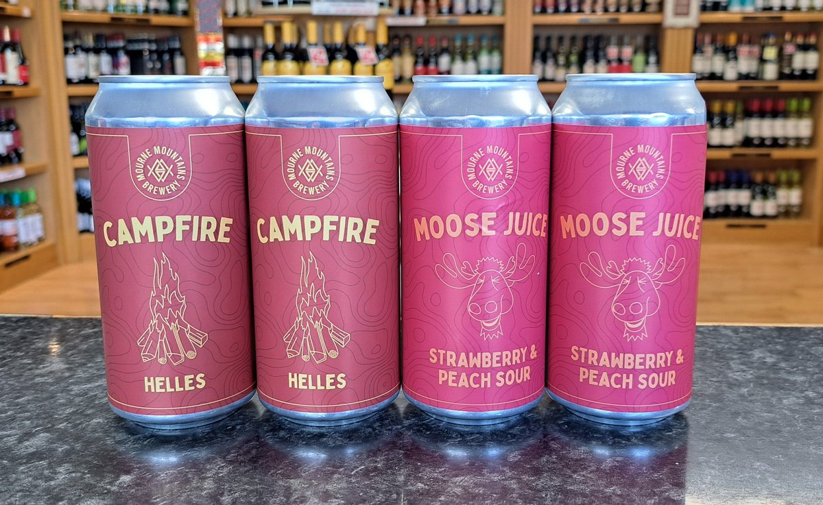 New brews from <a href="/MourneBrewery/">Mourne Mountains Brewery</a> arrived today, a helles lager and a Strawberry's 🍓 and Peach 🍑 sour. <a href="/saltybuoybeer/">The Salty Buoy Beer Company</a>
