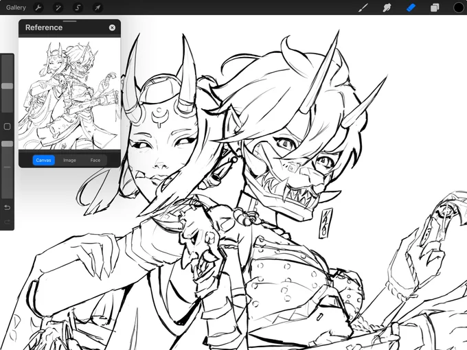 kiriko and ana oni sketch 