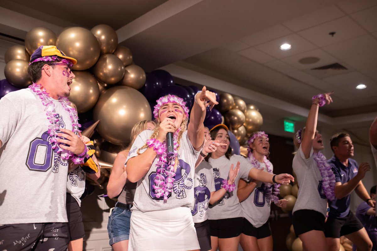 Ouachita's tweet photo. Everyone looks good in Ouachita colors!! 💜💛 WOW’s annual purple &amp; gold party kicked off what’s already feeling like another great year! https://t.co/pctH892udC
