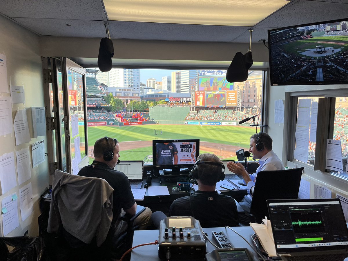 Getting ready for O’s-Astros in the booth as Geoff &amp; Brett interview O’s legend Jim Palmer.  Let’s get a W tonight! Hear the game on <a href="/wbalradio/">WBAL NewsRadio 1090 and FM 101.5</a> <a href="/98Rock/">98 Rock</a> with 1st pitch at 7:05.