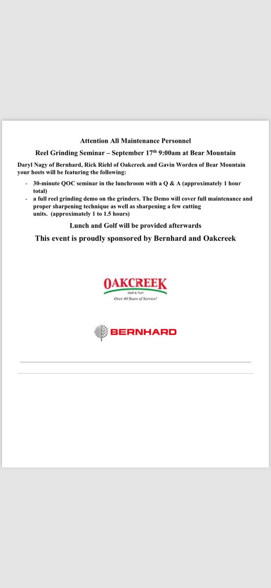 Cmon out and learn some great sharpening techniques from Bernhard and Oakcreek at Bear Mountain September 17th! #VIGSA