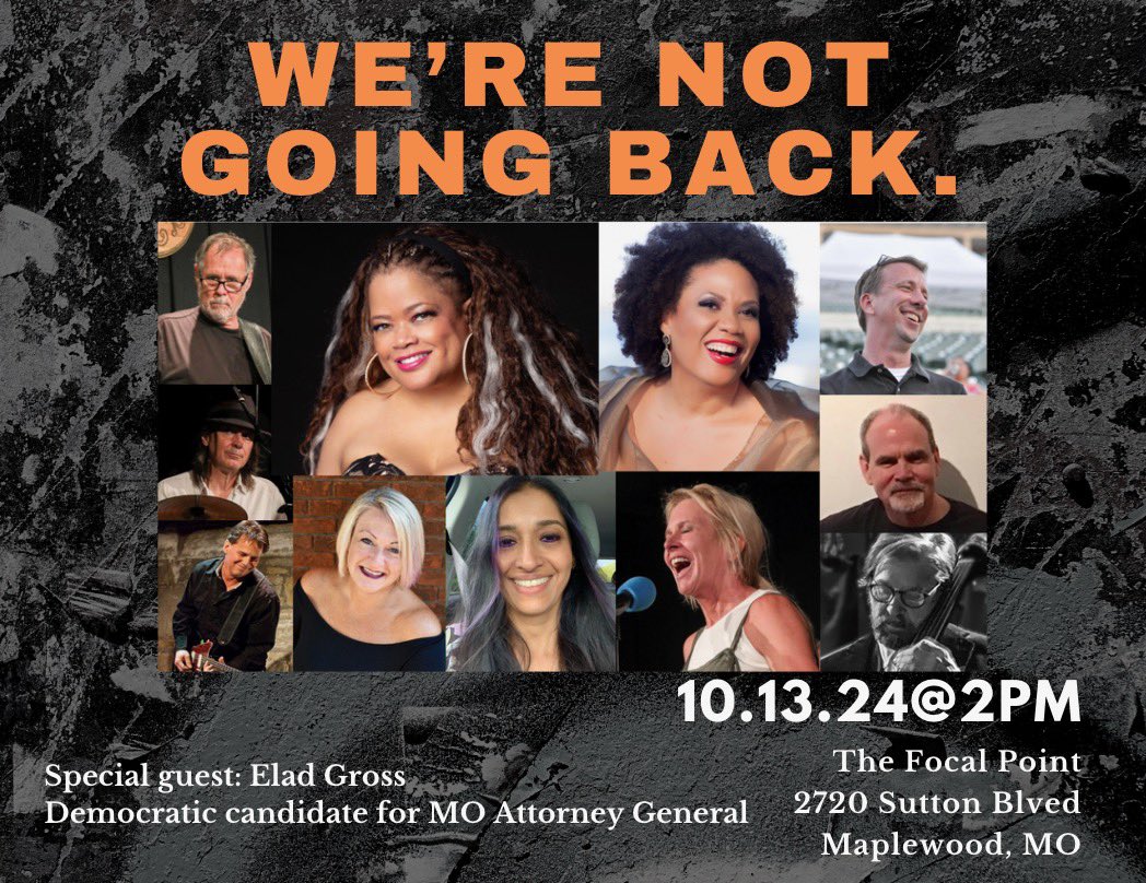 <a href="/BigElad/">Elad Gross 🇺🇸</a> will be our special guest at our free concert “WE’RE NOT GOING BACK” at <a href="/FocalPointSTL/">Focal Point</a> on Sunday, 10/13 at 2pm. @AnuFrench <a href="/NatalieDouglas/">NatalieDouglas</a> Adrienne Danrich and Liz Murphy White!
Reserve your spot: m.bpt.me/event/6398529