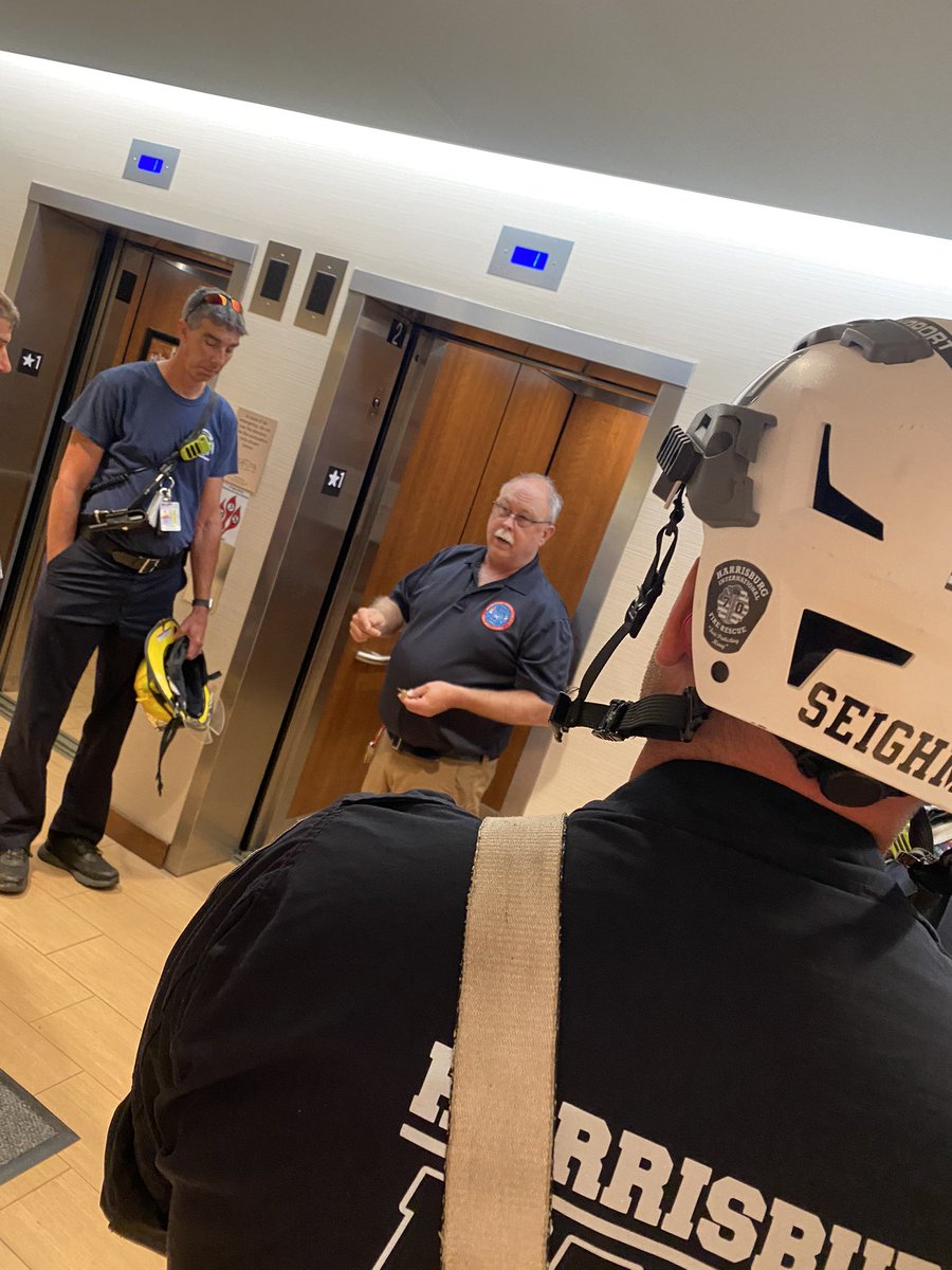 iafflocal4838's tweet photo. Today #local4838 finished up our training week with an Elevator Rescue Refresher course with Sam Clark. Members were able to access three different types of elevators on our property and practice non-destructive rescue techniques. 

#local4838 #hiafd #mdt https://t.co/hVTGAPYc38