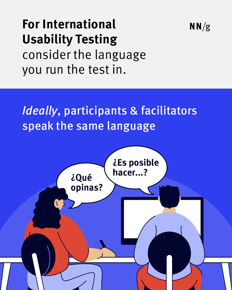 NNgroup's tweet image. International usability testing is key to uncovering unique insights across cultures, &amp;amp; enhancing global product usability. 🌍 Learn from NN/g’s Feifei Liu in her latest video: bit.ly/3WMDyhr 
#UXDesign #UsabilityTesting