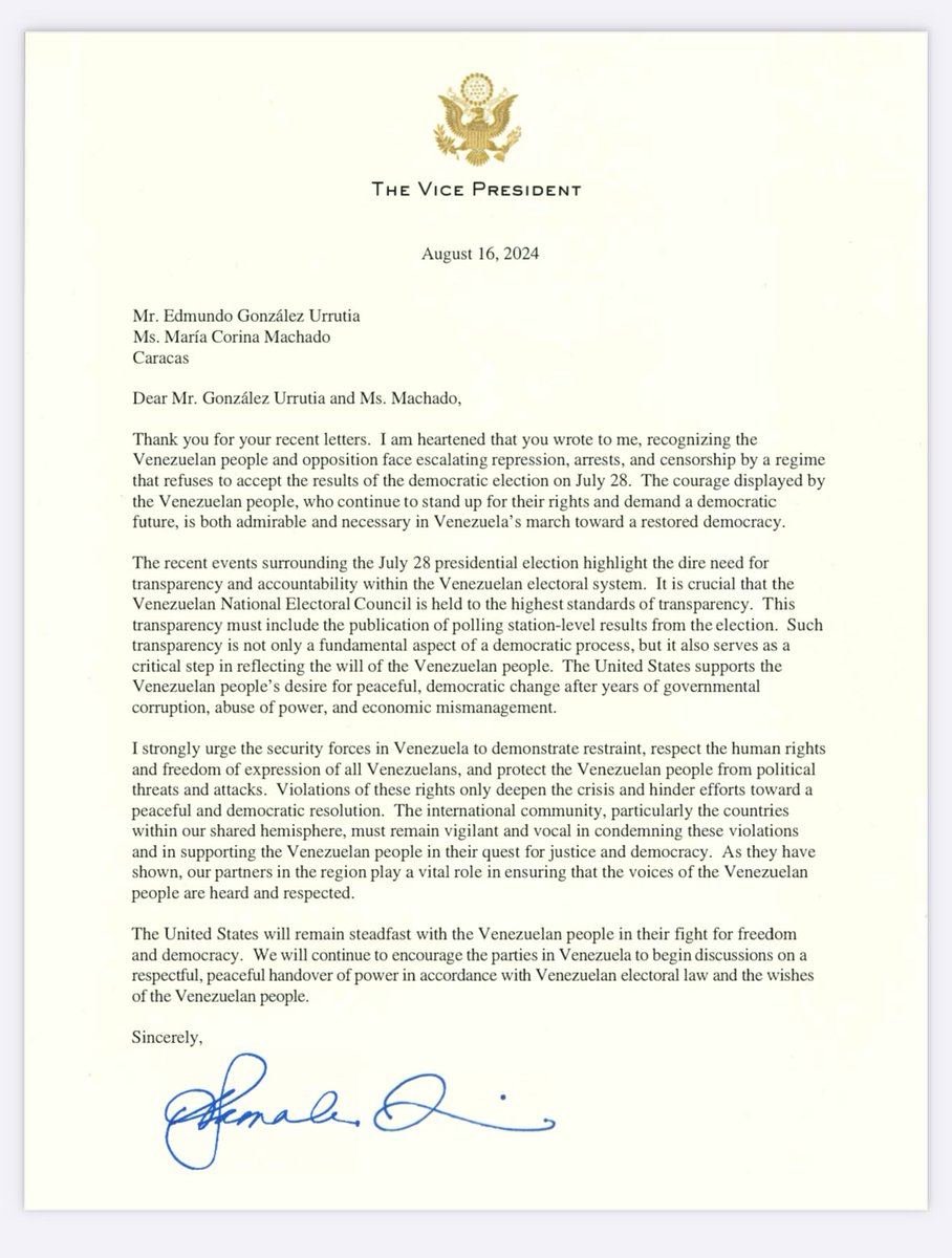 Phil Gordon Archived (@philgordon46) on Twitter photo Read <a href="/VP/">Vice President JD Vance</a>’s response to recent letters from Edmundo González Urrutia and María Corina Machado Read <a href="/VP/">Vice President JD Vance</a>’s response to recent letters from Edmundo González Urrutia and María Corina Machado