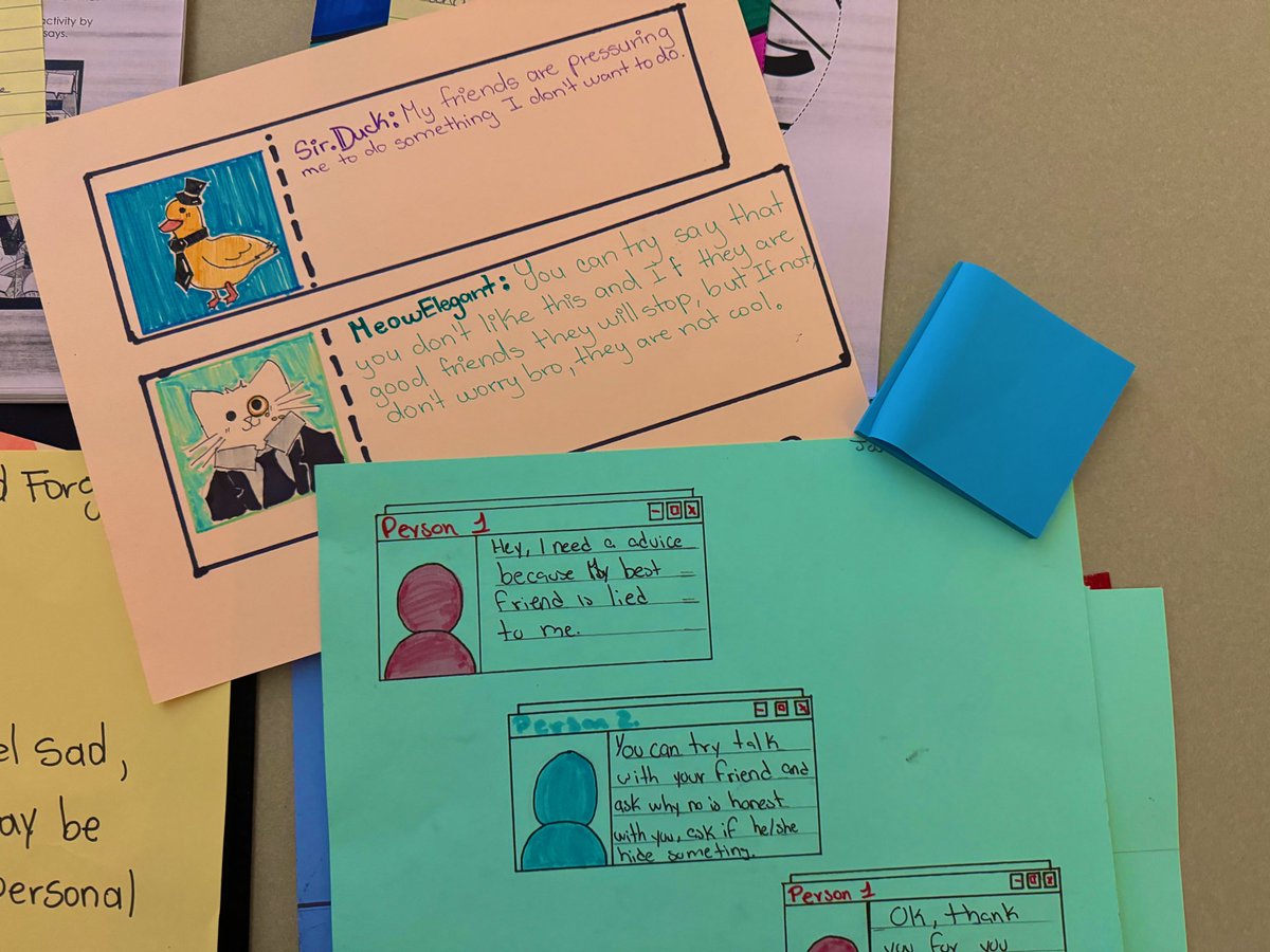 arriaga_ms's tweet photo. Our week of wisdom ended with @AldineAEA students writing “advice columns.” Thoughtful, helpful and considerate! #AldineImpact @DavisHS_AISD @davishs_falcons #BetheOne https://t.co/nS51QbO2B7