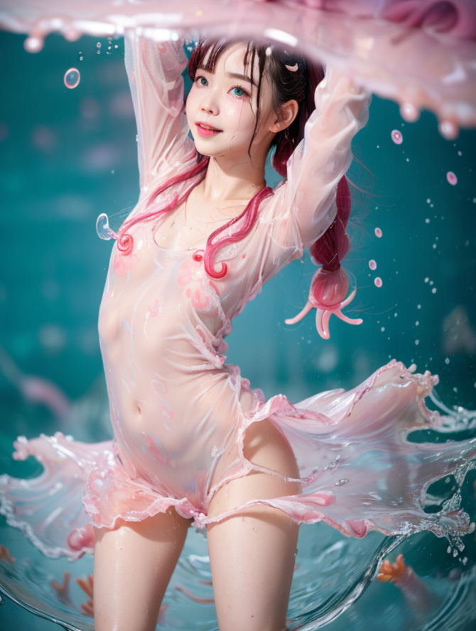 AI_harusky's tweet photo. 海の中を覗いてごらん
　そこにはどんな世界が広がってる？ https://t.co/k6QeC1Ofcr