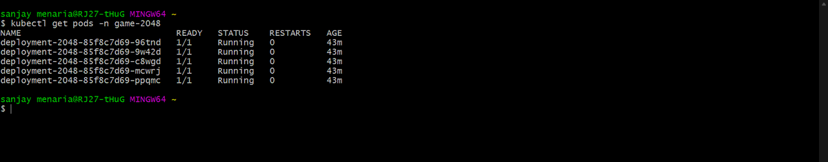 sanjaymenaria03's tweet photo. Deployed 2048-game on EKS cluster with ALB, 
#learning
#awscloud https://t.co/Y3zimKDF9x