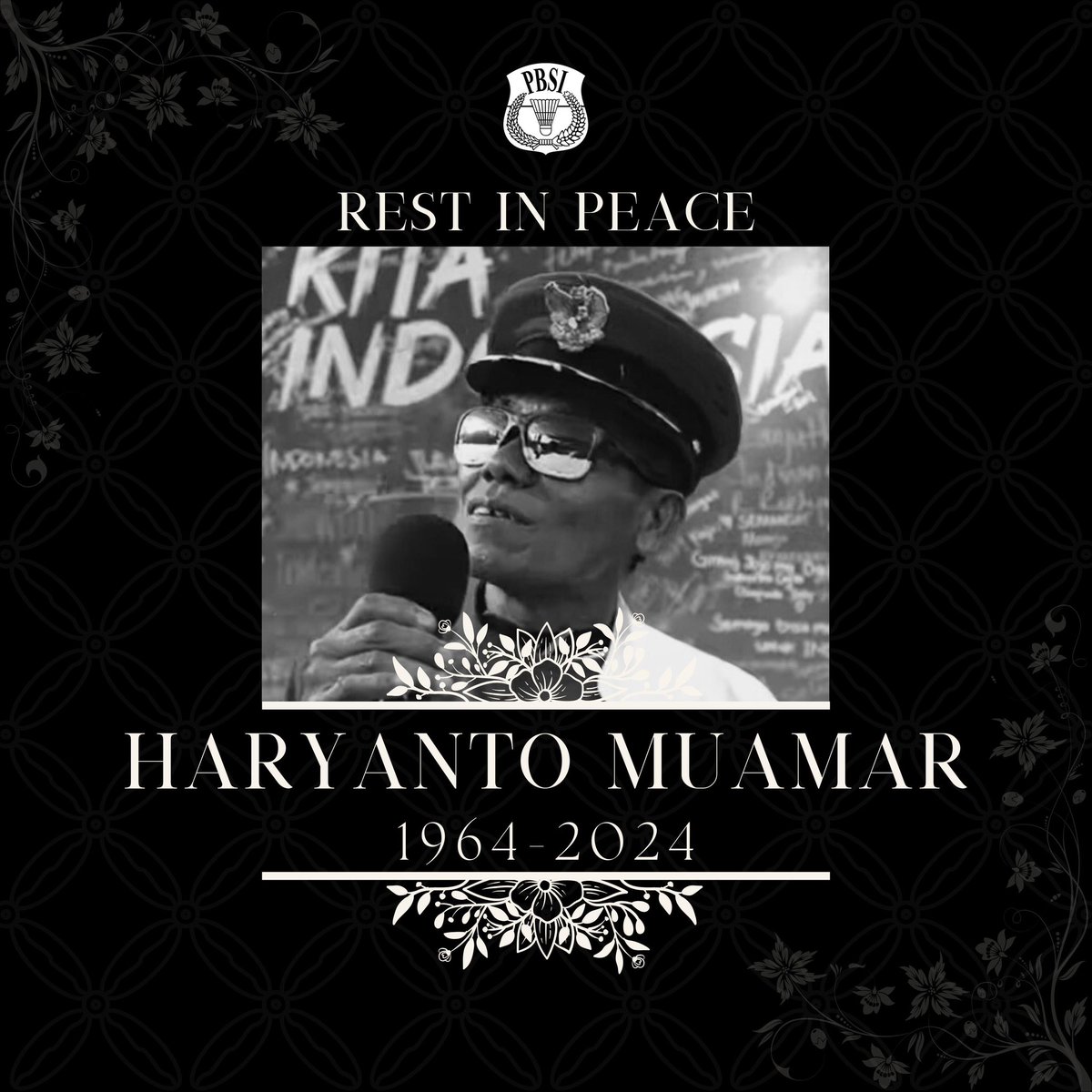 Kabar Duka dari Dunia Bulu Tangkis.

Suporter legendaris bulu tangkis Indonesia, Haryanto Muamar atau yang akrab dipanggil Pak Yanto berpulang di usia 59 tahun pada Jumat (23/8/2024) di RS Pandan Mewah, Malaysia pukul 16.50 waktu Malaysia.

PP PBSI menyampaikan turut berduka cita