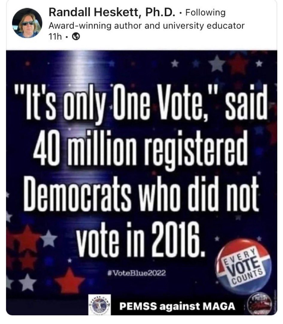 starskys_lady's tweet photo. @Angry_Staffer Don’t get cocky!

Don’t just coast on the words of celebrities!

Don’t believe the polls no matter how good they sound!

We did that once and the rightful winner in 2016 went home and took a walk in the woods while Rome burned. https://t.co/W47tN6StaO