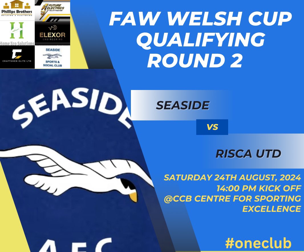 ‼️FAW WELSH CUP‼️
Qualifying round 2 
<a href="/RiscaUtd/">Risca United AFC</a> away , 2pm KO 💙⚽️