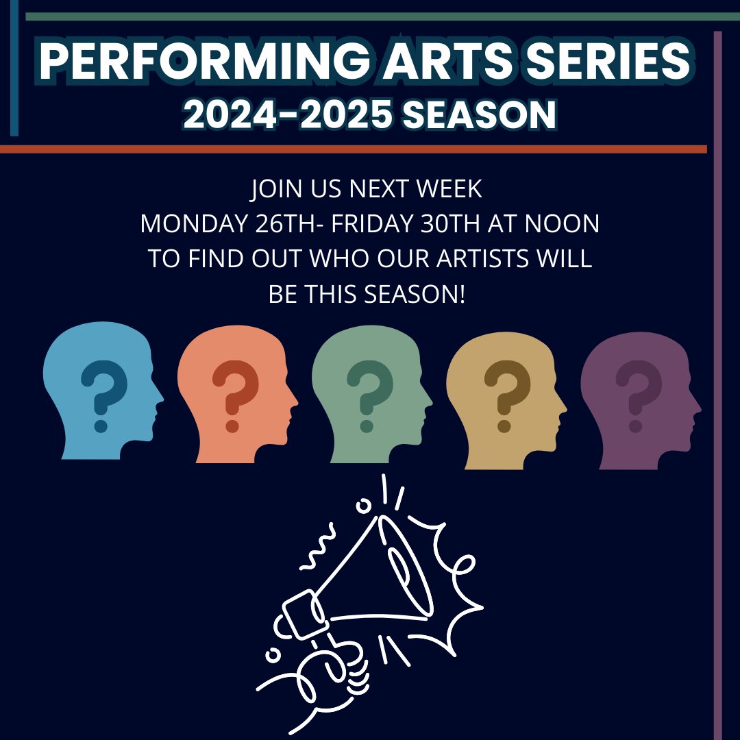 The wait is over – our 2024-2025 season is here!

Get ready for the Performing Arts Series and prepare to be captivated by a lineup of unique, thrilling, and entertaining artists.