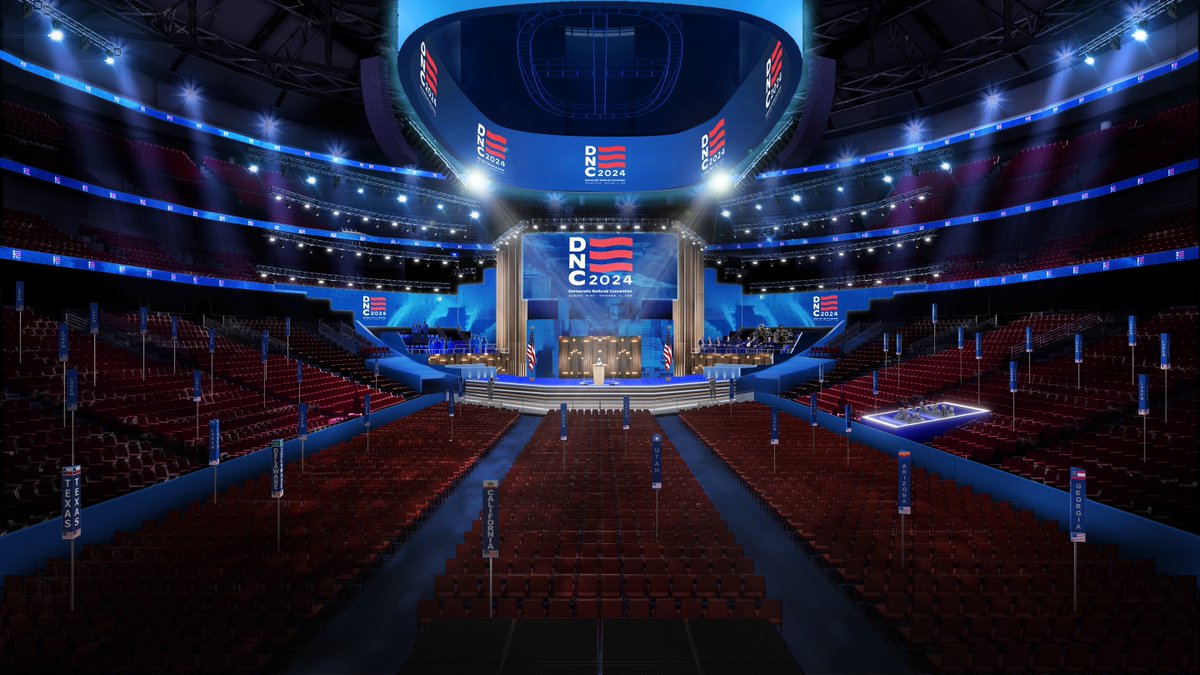 DesignAdaptive's tweet image. Thrilled to create renderings for the 2024 Democratic National Convention for Tribe Inc. The nominee may have changed, but our rendering still features Biden! Thanks to Tribe Inc. for letting us help bring this to life with Cinema 4D. #DNC2024 #TribeInc #Rendering
