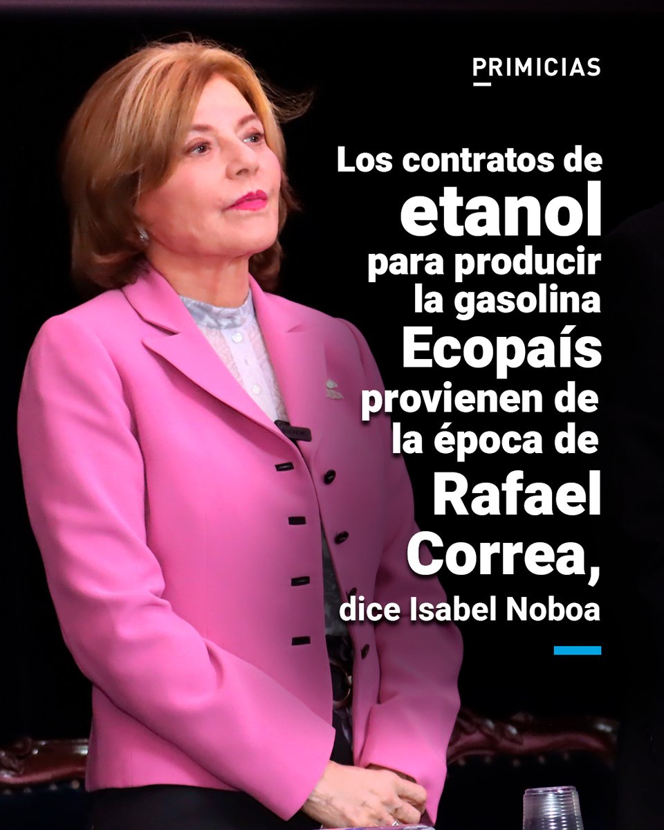 Primicias's tweet photo. Isabel Noboa responde a las críticas del correísmo por la renovación de los contratos con los ingenios azucareros para vender etanol a Petroecuador. https://t.co/C3L1kAhc06 https://t.co/pcWkUK1Oi7