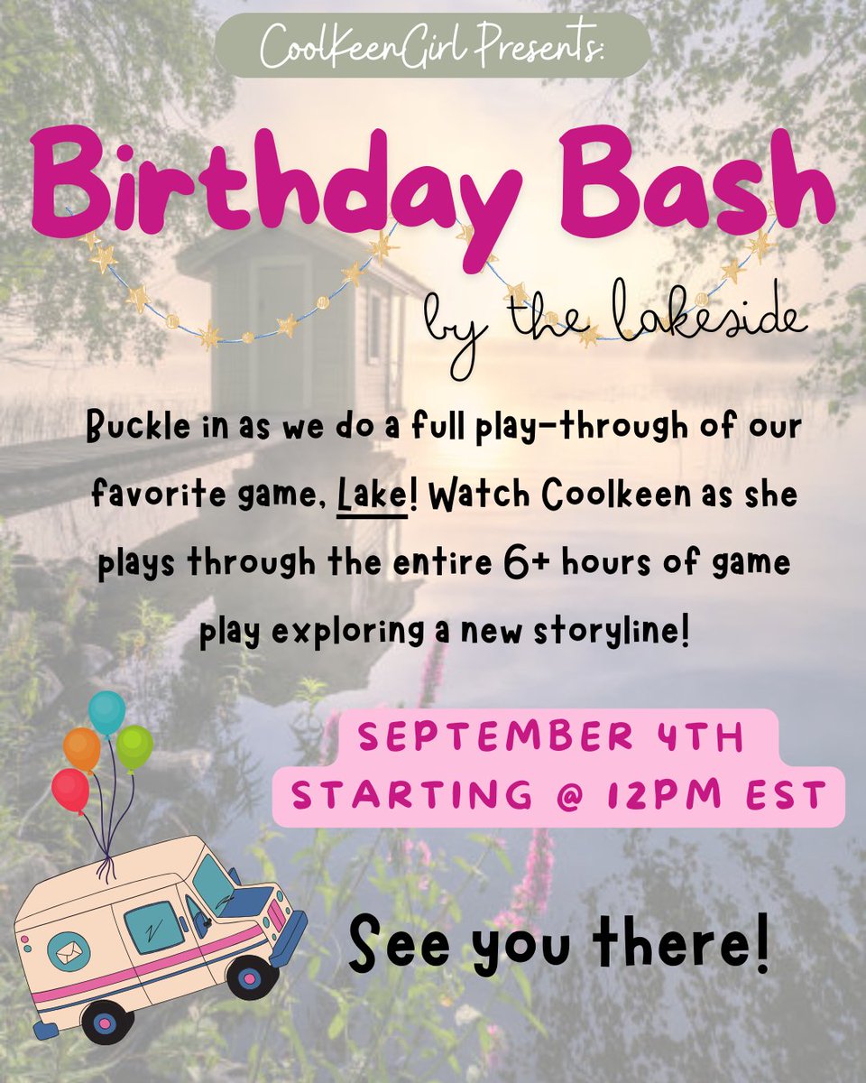 CoolKeenGirl's tweet photo. Announcing my Birthday Stream! More info to come and some fun surprises for you guys!

See you there! 9/4 at starting at 12pm EST
https://t.co/pPxEFPF7Ya https://t.co/RUFB0INPuc