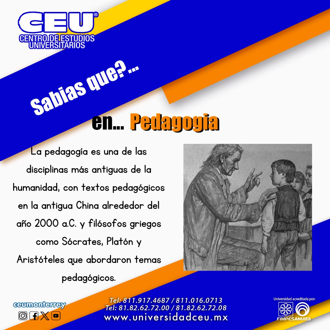 Sabias que?...

La pedagogía es fundamental en el crecimiento y el desarrollo 

No lo pienses más y alcanza el éxito estudiando en el CEU