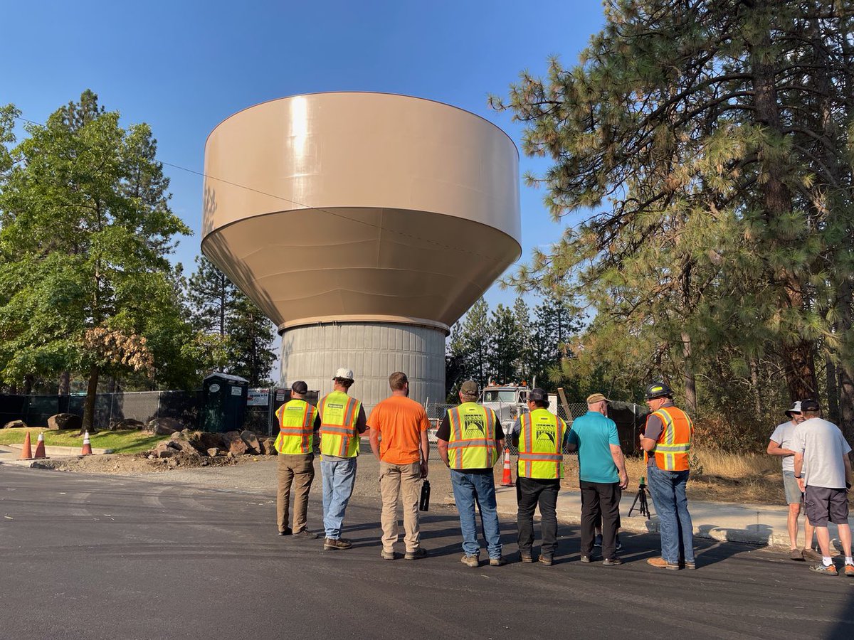 The high system water tank at Hamblen Elementary was raised today! It took just about an hour for the “bowl” to be raised 30 feet. Thanks to the neighbors and students who came by to check it out!