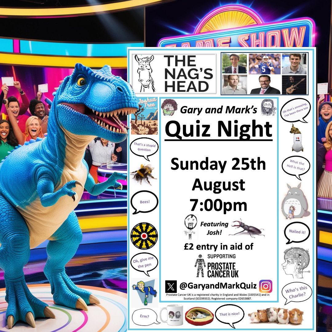 Gary & Marks Quiz (@garyandmarkquiz) on Twitter photo Whats better than a a bank holiday weekend? #rdguk A bank holiday weekend with a charity quiz in aid of <a href="/ProstateUK/">Prostate Cancer UK</a> <a href="/NagsHeadReading/">The Nag's Head Reading</a> featuring <a href="/CaptNagsDarts/">Joshua Freeman</a> Whats better than a a bank holiday weekend? #rdguk A bank holiday weekend with a charity quiz in aid of <a href="/ProstateUK/">Prostate Cancer UK</a> <a href="/NagsHeadReading/">The Nag's Head Reading</a> featuring <a href="/CaptNagsDarts/">Joshua Freeman</a>