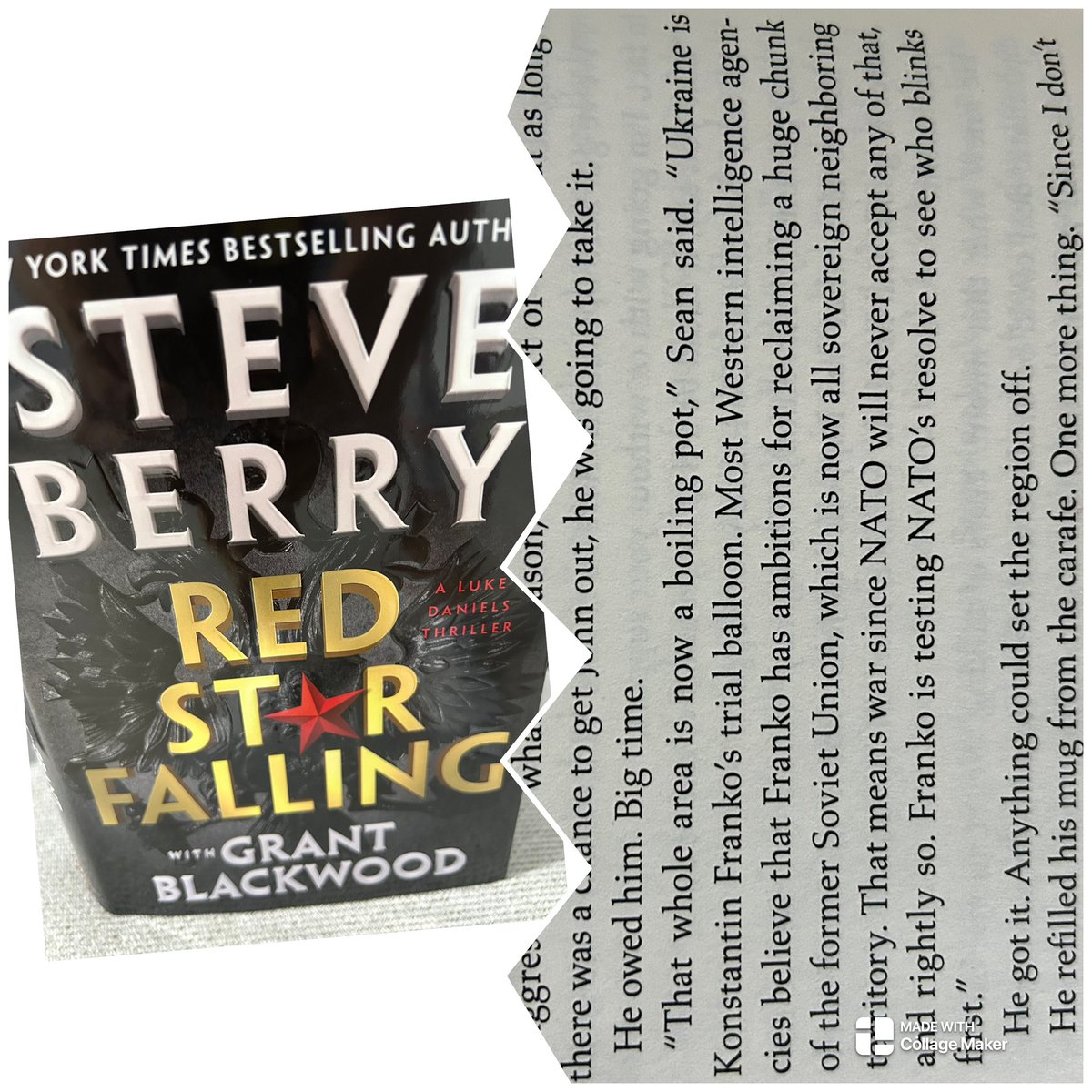 Can #weekendreading get any better?

We’re new to #LukeDaniels but, wow, now hooked. 

This page-turner, to borrow a neatly worn cliche, is smooth. 

Just the opening is jaw dropping. 

BTW, kudos to #steveberry #grantblackwood for weaving in this snippet, theme. #Ukraine