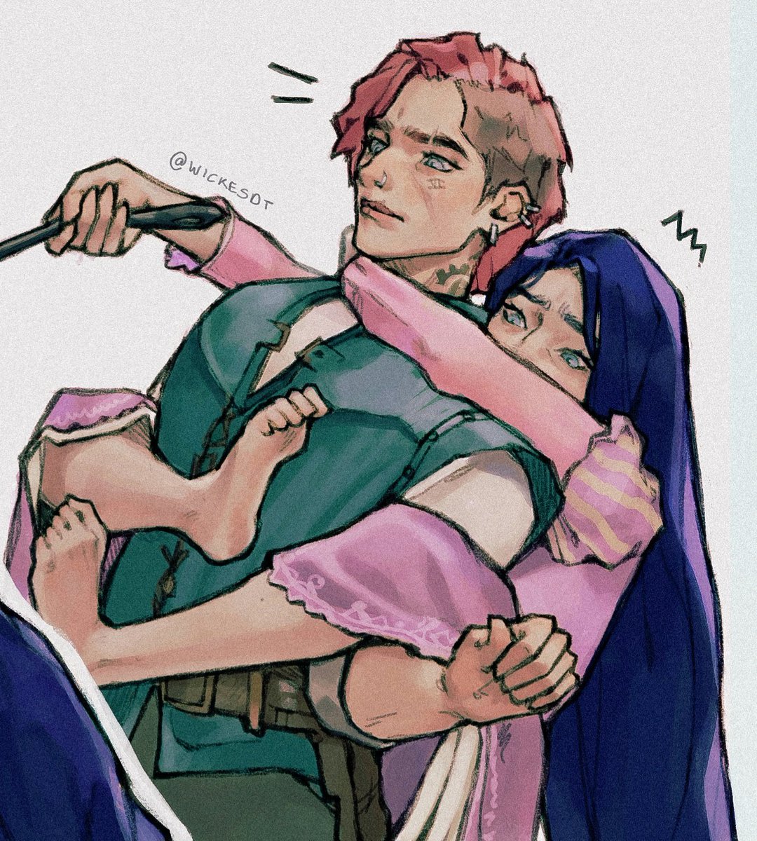 wickesdt's tweet image. snippets of a cutesy caitvi tangled au i did a while back 🌸