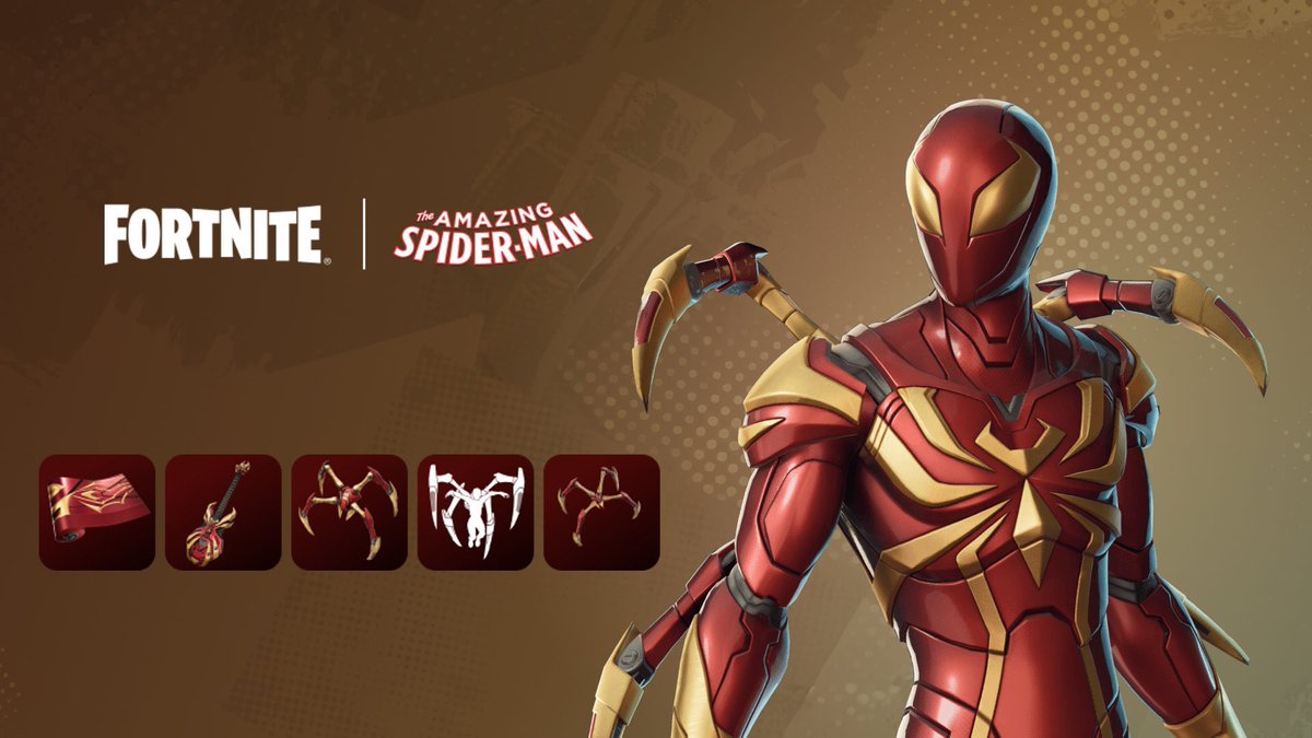mocsalman's tweet image. Sorteo - una  skin de iron spider, el ganador puede elegir la skin que quiera

El sorteo termina el 26 de agosto

 Requisitos:
• Seguir a: @mocsalman
• Dar Me Gusta y RT
• Comenta Participo
Mucha suerte 

🎁 1 ganador

#Fortnite #ironspaider  #epicfortnite #hombrearaña