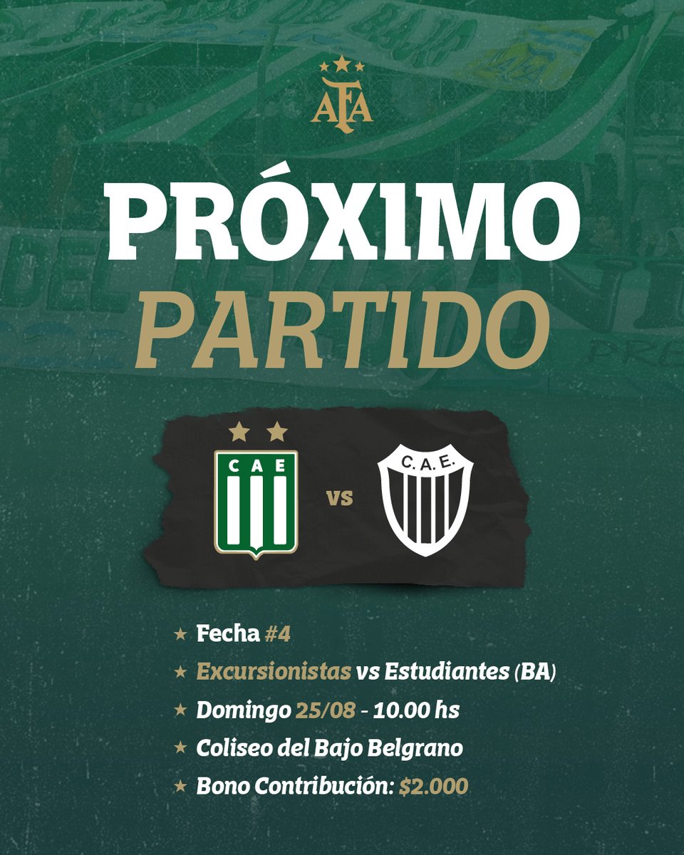 🔜 𝙋𝙍𝙊𝙓𝙄𝙈𝙊 𝙋𝘼𝙍𝙏𝙄𝘿𝙊 ⚽️

🆚 Estudiantes (BA)
🗓️ Domigo 25 de agosto
⏰ 10:00 hs
🏟️ Coliseo del Bajo Belgrano
🎟 Bono Contribución: $2.000

𝘿𝘼𝙇𝙀 𝙑𝙀𝙍𝘿𝙀

#SomosElBajoBelgrano 🇳🇬