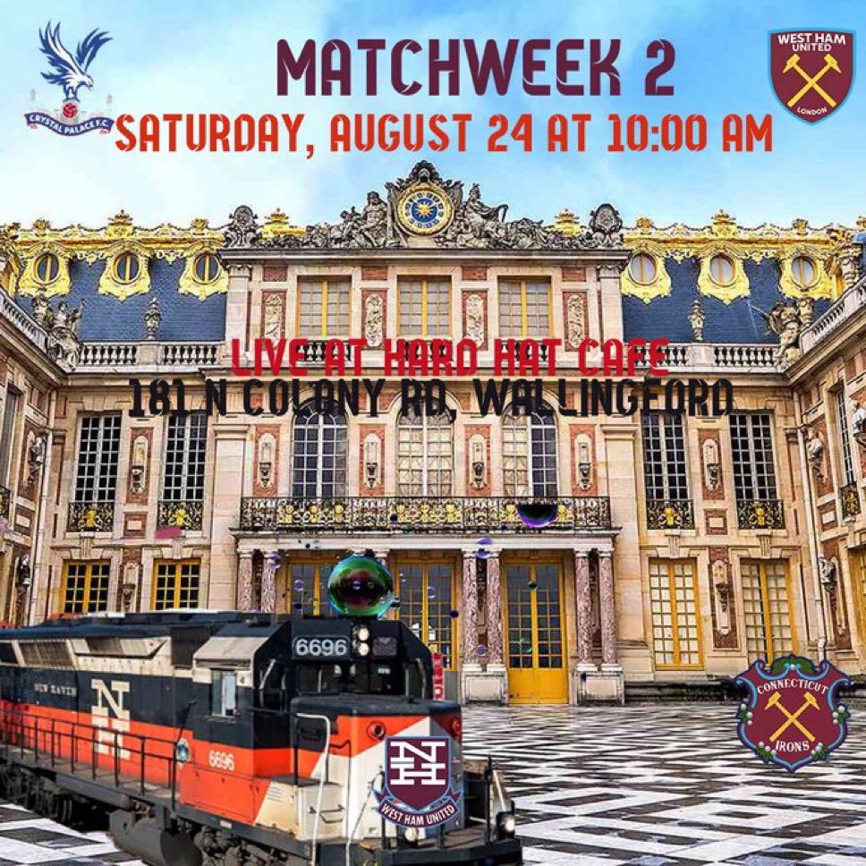 Back at it tomorrow for match week 2.  Come join us and <a href="/CTIrons/">Connecticut Irons</a> while we responsibly put a few breakfast pints down the gullet and cheer on our beloved hammers to a Malice at the Palace victory!  #WestHam #COYI