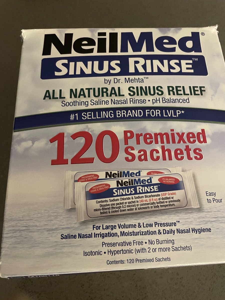 ⁦<a href="/MargaretOGorm12/">Margaret O'Gorman</a>⁩ and also give this a try. A nasal rinse. You get a bottle with a nasal spray. You use clean water &amp; empty a sachet into it &amp; apply to your nose, over the sink. Same as any saline rinse. Bottle is easy to use. Keep going until you’re clear.salt &amp; water tbh