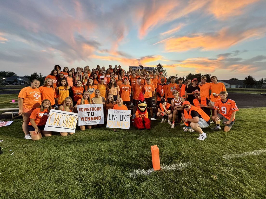 NewBremenSports's tweet photo. The Flock Student Section showing their support for Cale Wenning, the Wenning Family, Coldwater Schools, and the entire Coldwater Community. Thoughts and Prayers.
#MAC
#CWSTRONG https://t.co/iNB7htuS2y