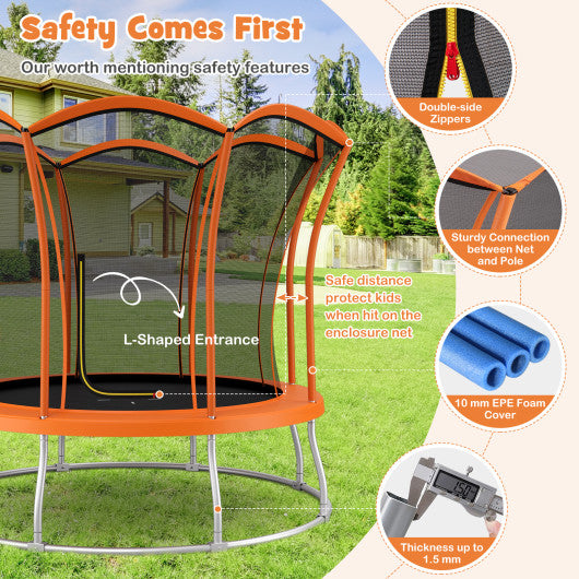 BUYCADE's tweet image. In stock. Going soon. 10 Feet Unique Flower Shape Trampoline with Galvanized Steel Frame-Orange only at $309.00.. 
aidenscorner.com/products/uniqu…