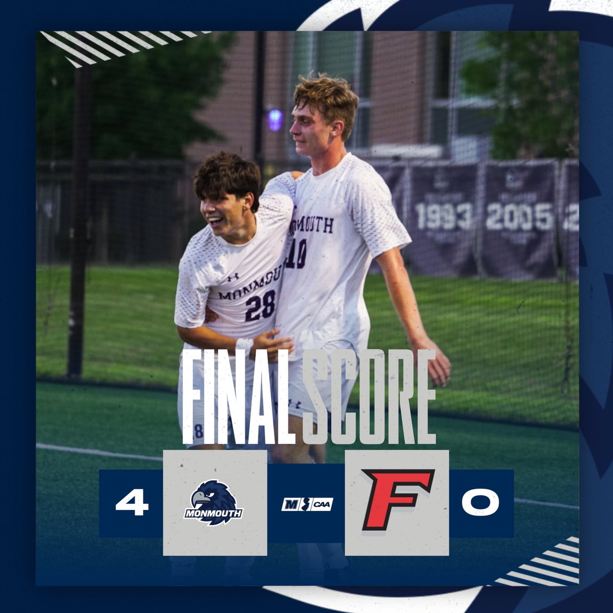 What a way to start!

<a href="/MonmouthSoccer/">Monmouth Men's Soccer</a> got a pair of first half goals from freshman Jasen Bottini and earned a season-opening victory.

#FlyHawks