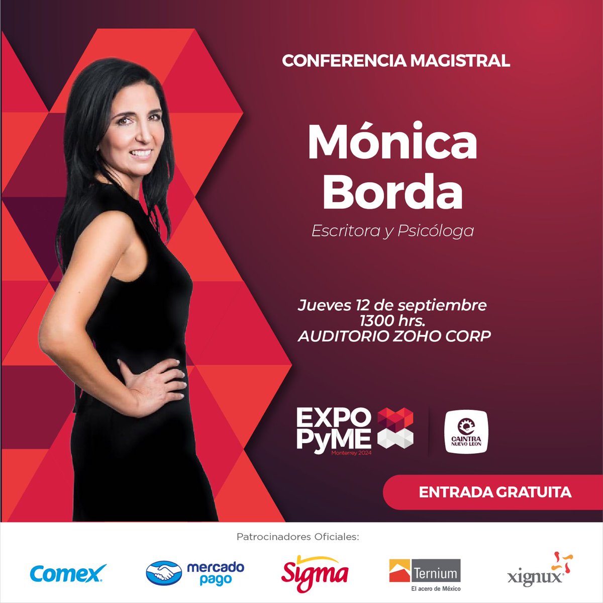Asiste a la conferencia magistral de Mónica Borda <a href="/MonicaBorda/">Monica Borda</a>, reconocida escritora y psicóloga. 💡

Prepárate para una conferencia que transformará tu perspectiva. ¡Nos vemos ahí!

👉🏻Regístrate: bit.ly/4cZQg23