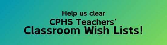 CPHSPTSA's tweet photo. If you would like to donate supplies to your students' classrooms, check out teachers' Classroom Wish Lists here
You can have items delivered directly to the school (addressed to the teacher), or send them in with your students. Thank you for supporting our fabulous CPHS staff https://t.co/oEFhj329Yy