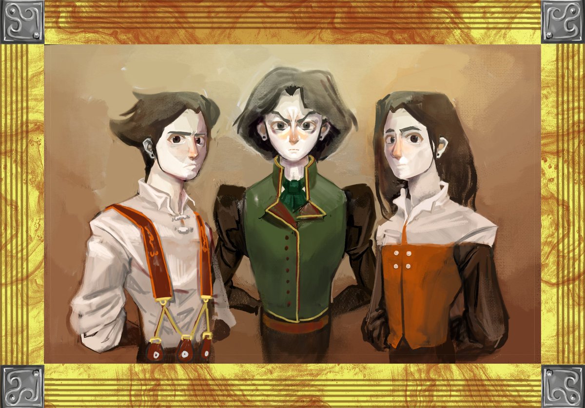 CandiedMoons's tweet photo. I made this painting for the dnd campaign. It’s supposed to be a mysterious picture frame on my character’s (Victor) desk. 
#dnd #dungeons #dungeonsanddragons #homebrewstories #painting #picture #pictureframe #frame #digital #digitalart #drawing #art #prop #concept #protraits https://t.co/Z1aQ3DVuDS