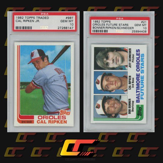 A couple of beautiful Cal Ripken Jr. PSA 10 rookies we were able to pickup in a recent deal. Always hard to pass on fairly priced PSA 10s of cards everyone recognizes.