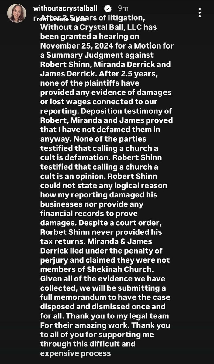 Katie Joy is prematurely celebrating a victory in the 7M lawsuit. <a href="/IsaiahShinn/">Isaiah Shinn</a>. I have a feeling the details she’s been providing are all lies.