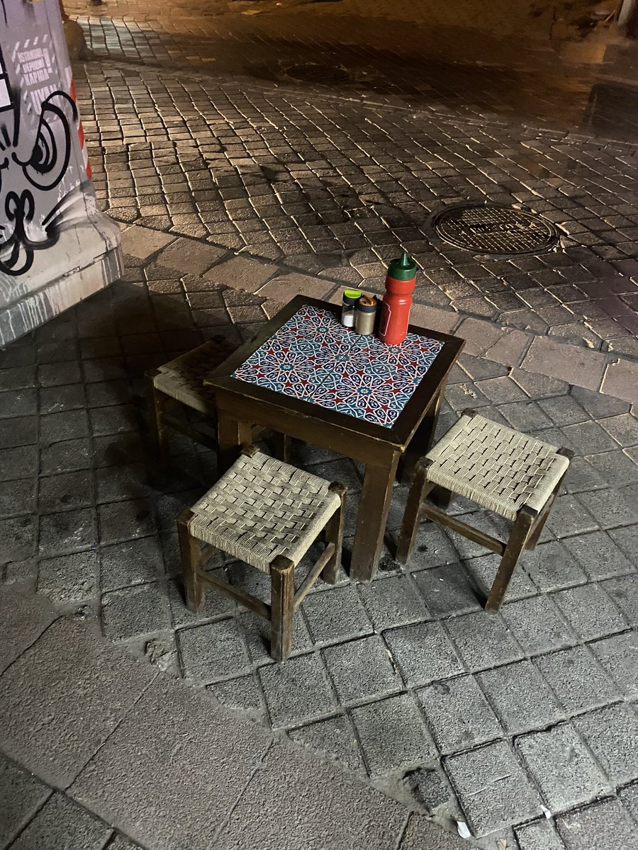 NathanFieldsTM's tweet photo. Look at these adorable little chairs and table in Istanbul https://t.co/2LfHCogavO