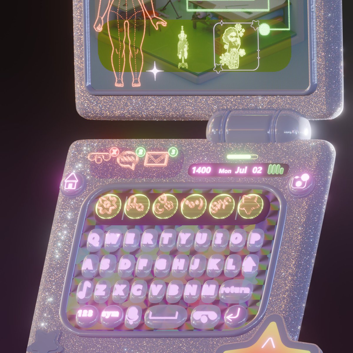kidelts's tweet photo. Gwväh “Hoshikaku” 💫 📱 • Close Ups 🔍 

We want to play with floating holograms even with having a physical model, I’m excited to see how the final UI will be like

#dleidy #gwväh #kidelts #b3d #3dart #mockup https://t.co/07J3HurNpF