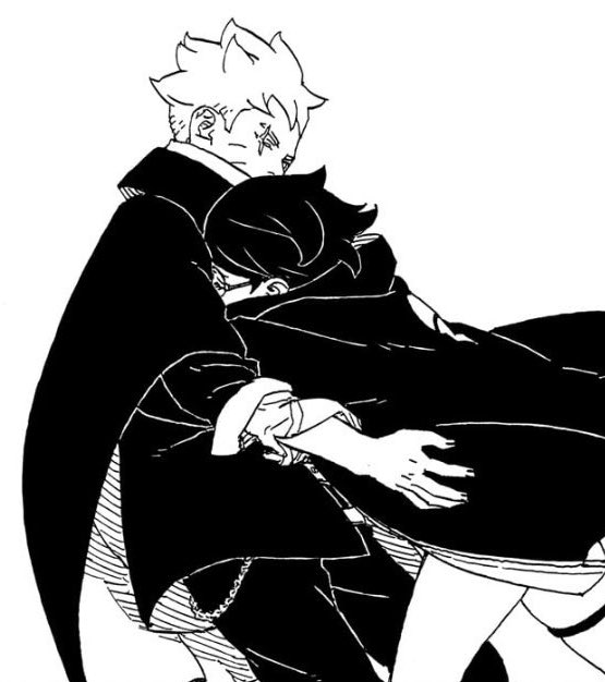 “She wears a jacket so big it falls from her shoulders. It’s because is a brand of men’s clothing liked and worn by Boruto. 
When Boruto leaves the village, with a lot of feelings, Sarada buys a piece of clothing from this store.”

-Ikemoto/Kishimoto interview 🥺😭